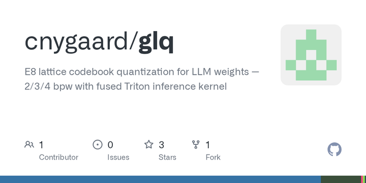 Glq LLM quantization using E8 lattice