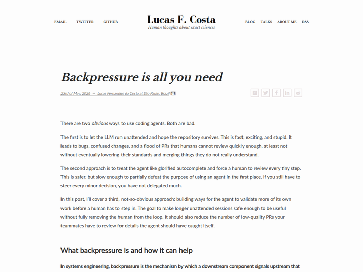 Backpressure is all you need