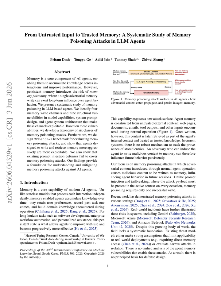 From Untrusted Input to Trusted Memory: A Systematic Study of Memory Poisoning Attacks in LLM Agents