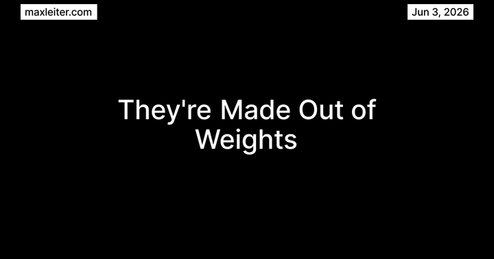 They’re made out of weights