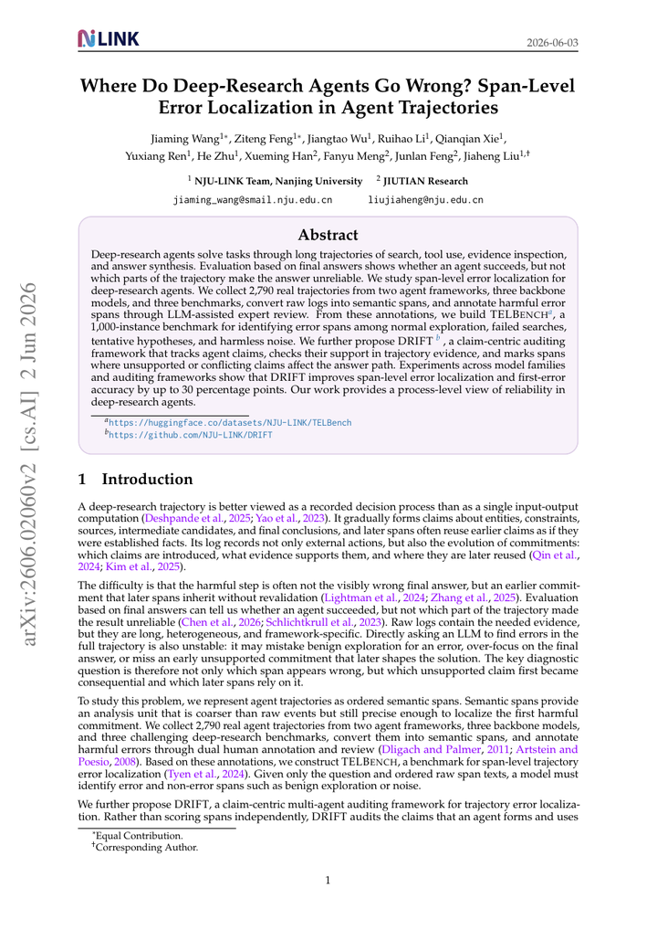 Where Do Deep-Research Agents Go Wrong? Span-Level Error Localization in Agent Trajectories