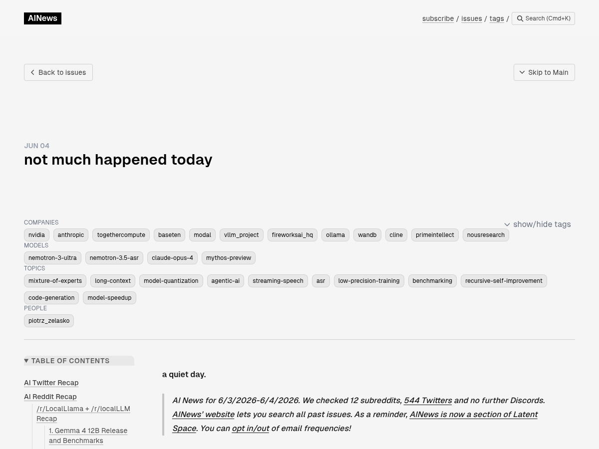 not much happened today