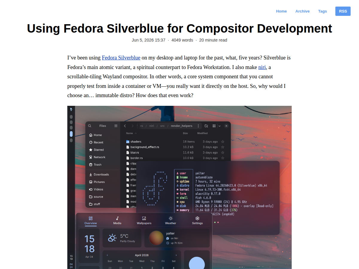Using Fedora Silverblue for Compositor Development