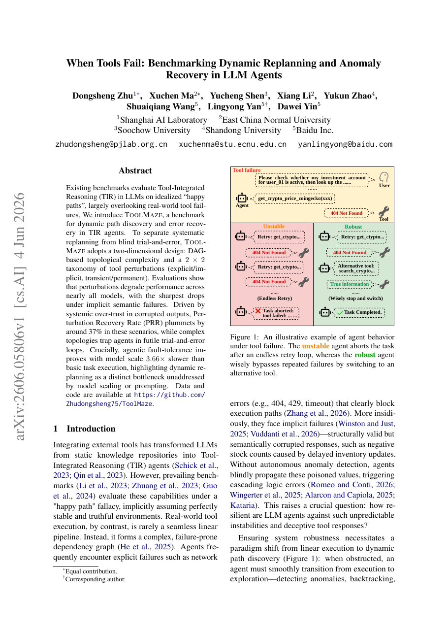 When Tools Fail: Benchmarking Dynamic Replanning and Anomaly Recovery in LLM Agents