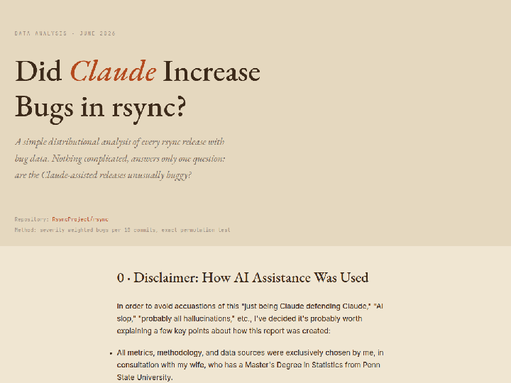 Did Claude increase bugs in rsync?