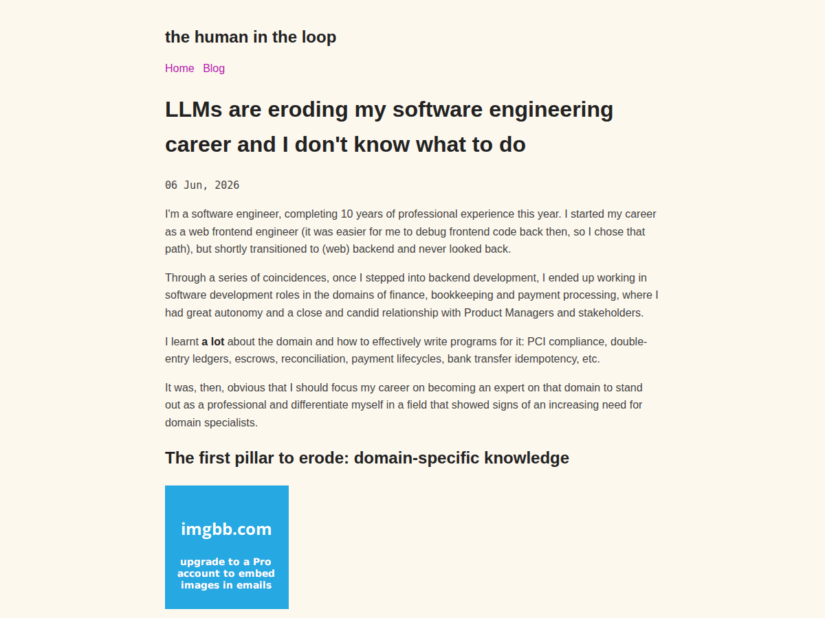 LLMs are eroding my software engineering career and I don't know what to do