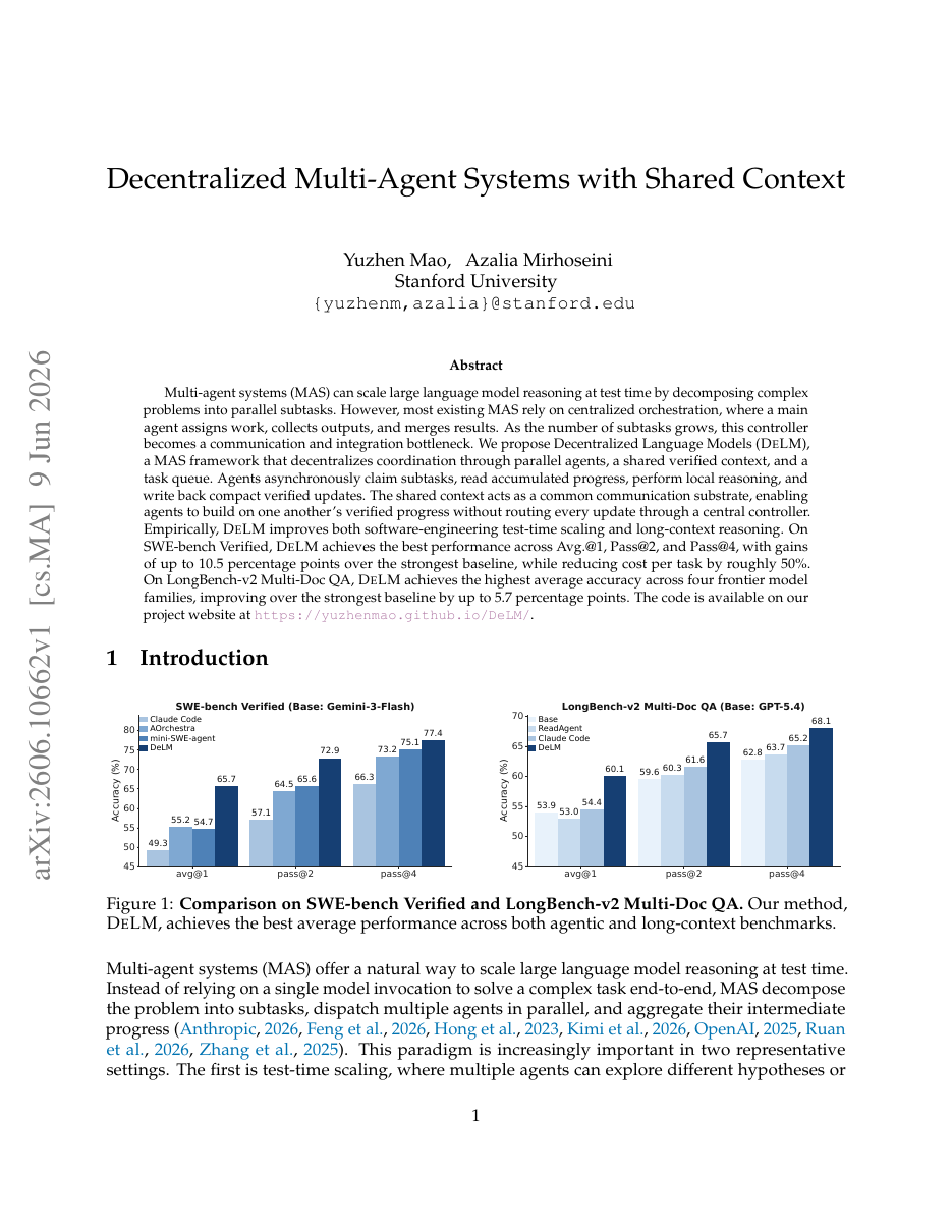 Decentralized Multi-Agent Systems with Shared Context