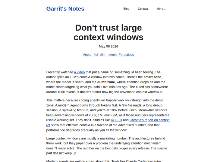 Don't trust large context windows