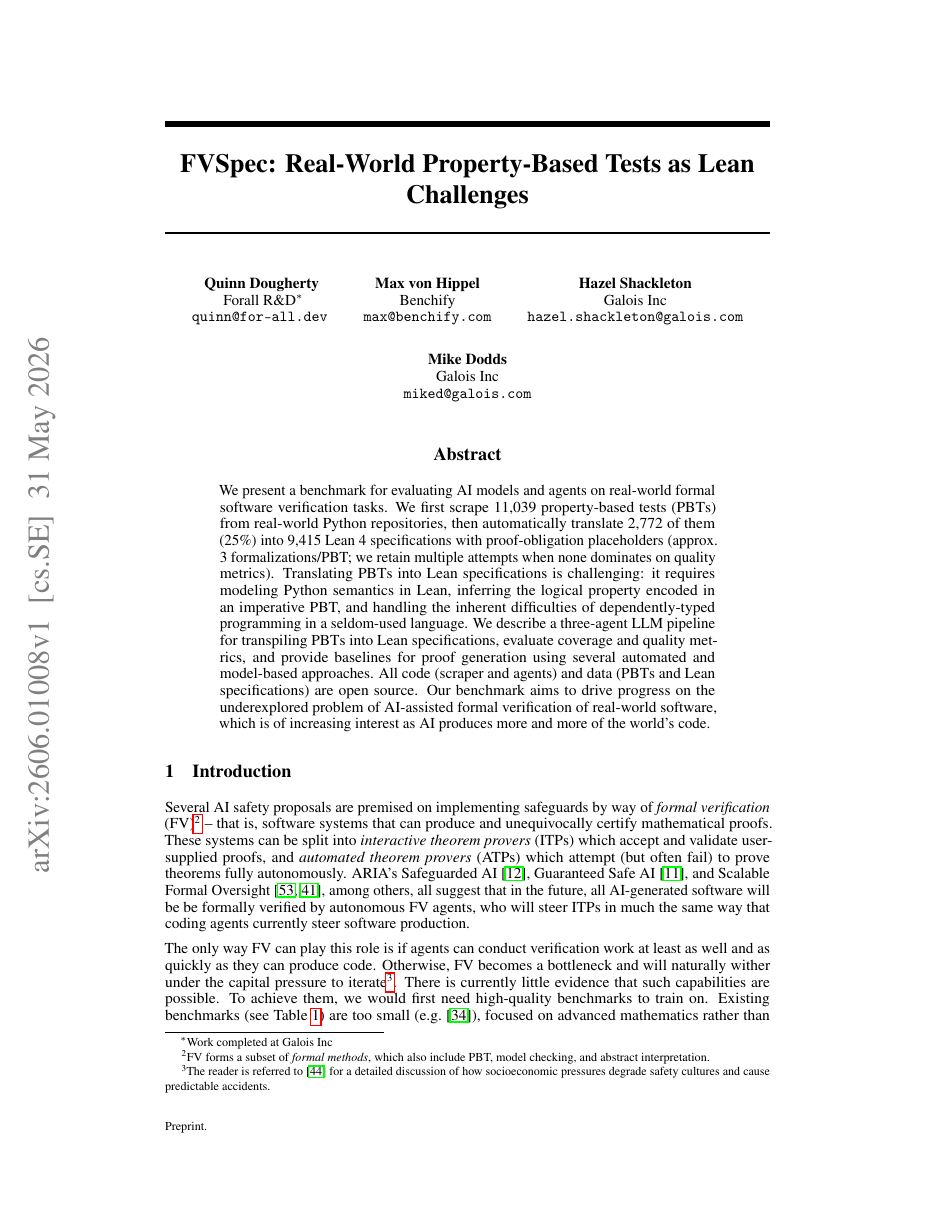 FVSpec: Real-World Property-Based Tests as Lean Challenges