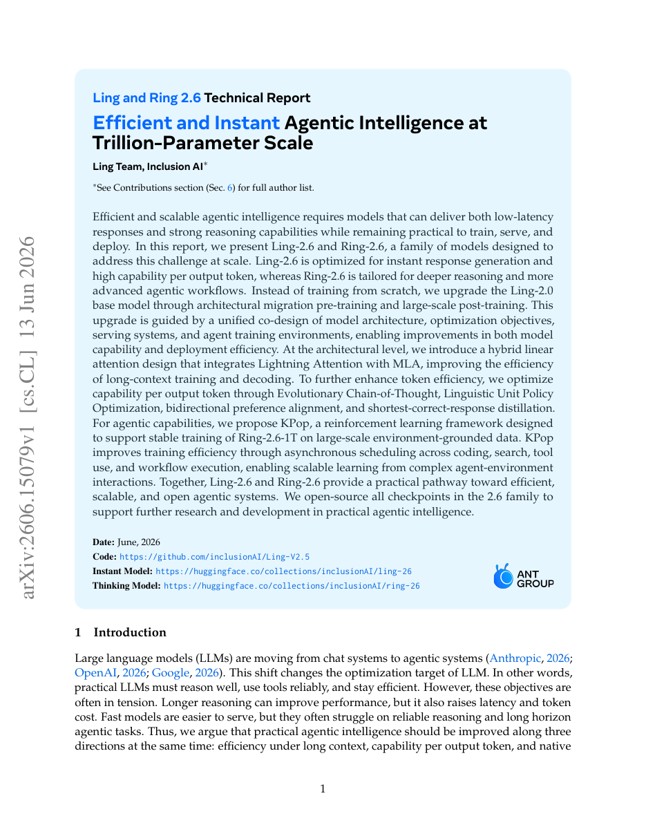 Ling and Ring 2.6 Technical Report: Efficient and Instant Agentic Intelligence at Trillion-Parameter Scale