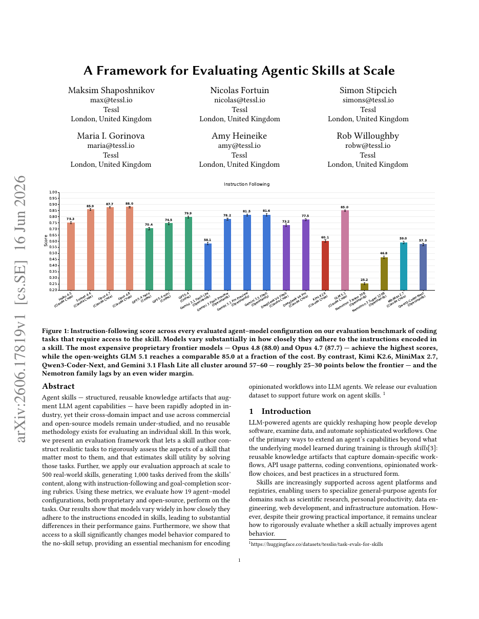 A Framework for Evaluating Agentic Skills at Scale
