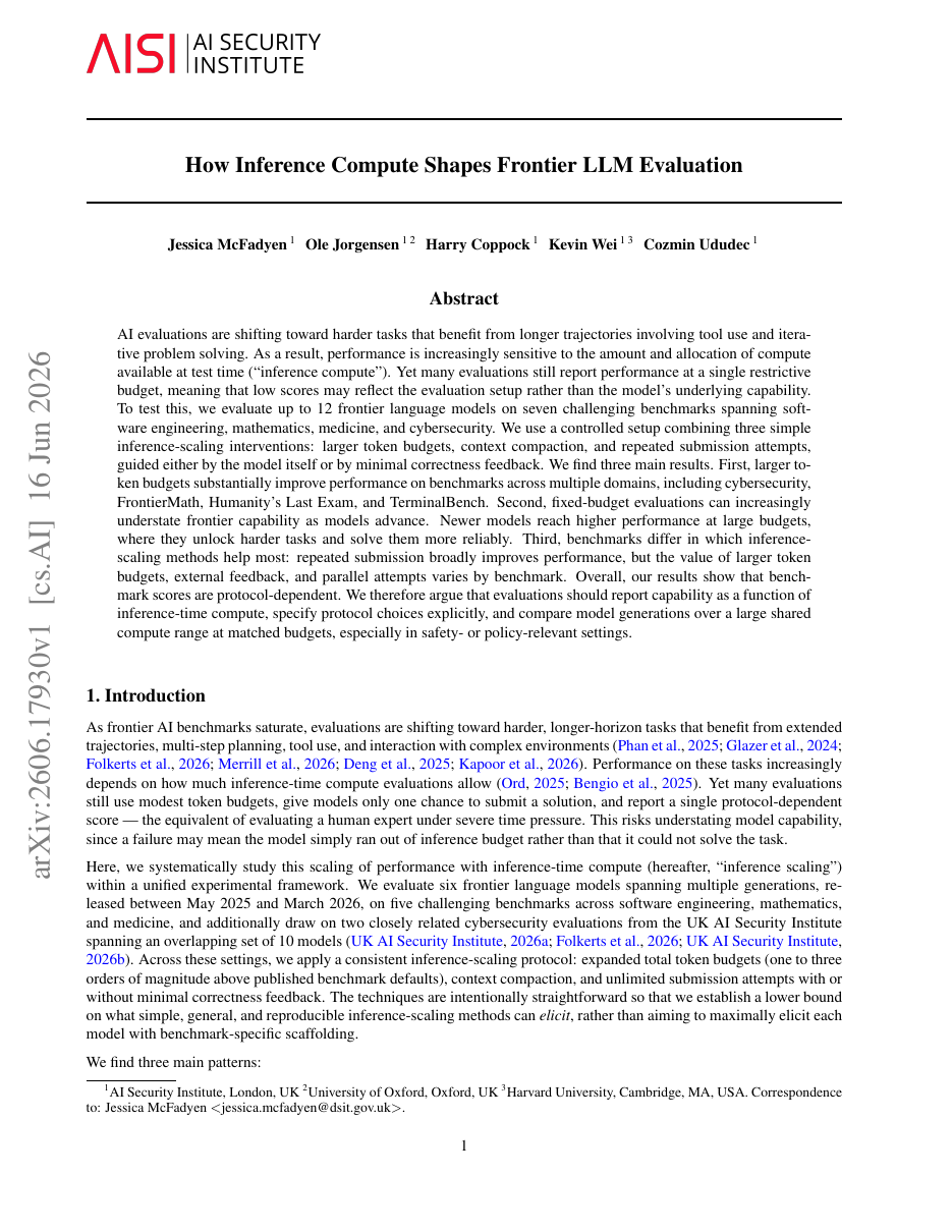 How Inference Compute Shapes Frontier LLM Evaluation