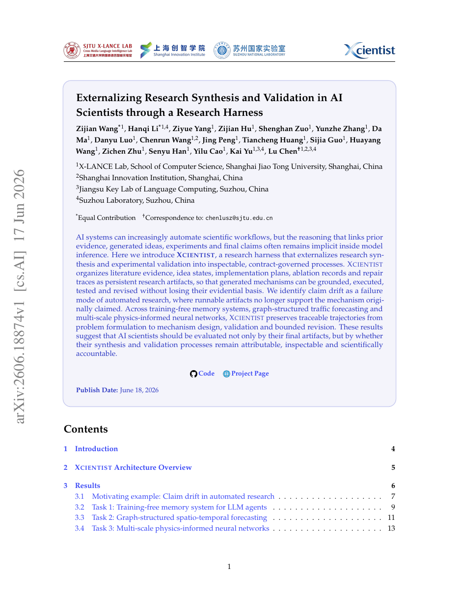 Externalizing Research Synthesis and Validation in AI Scientists through a Research Harness