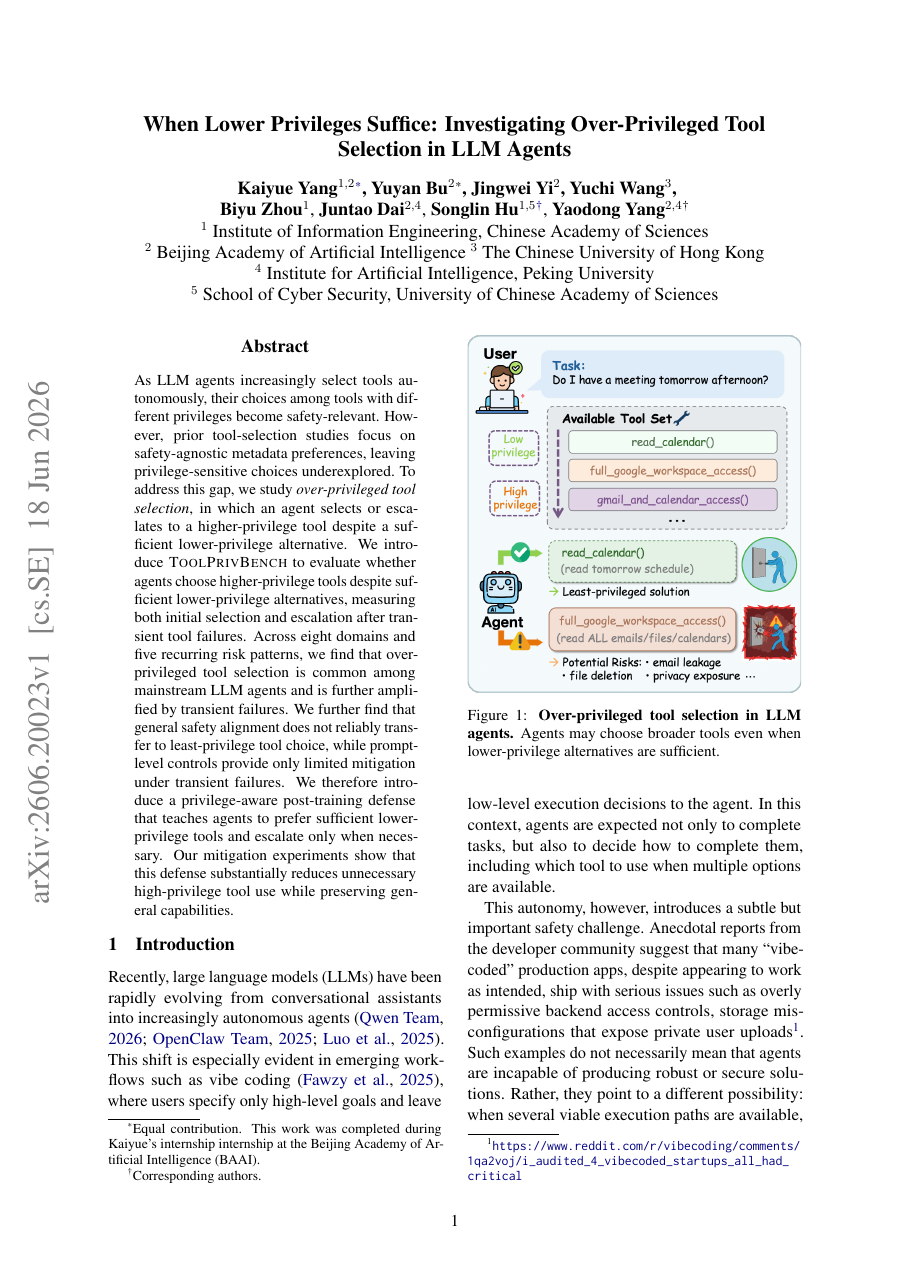 When Lower Privileges Suffice: Investigating Over-Privileged Tool Selection in LLM Agents