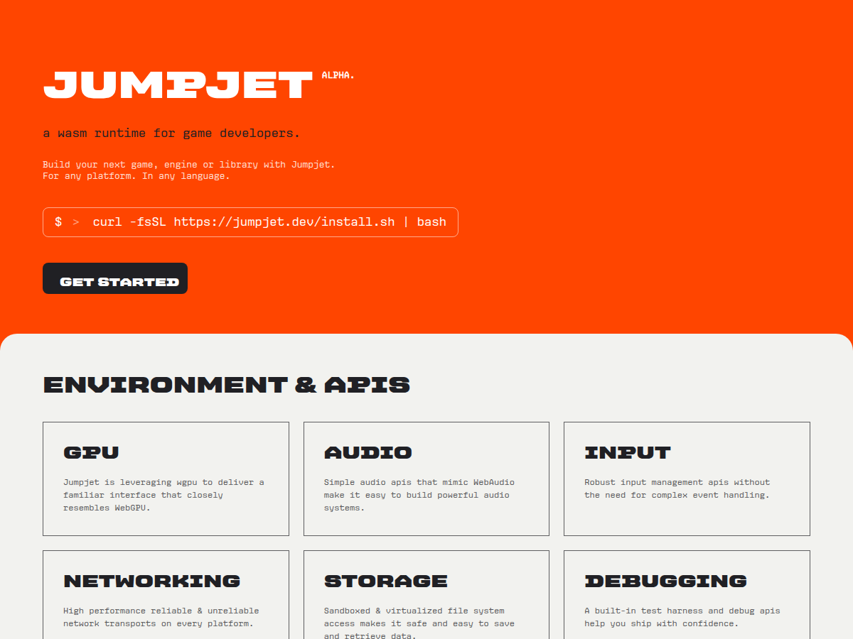 Jumpjet - a WASM runtime for game developers