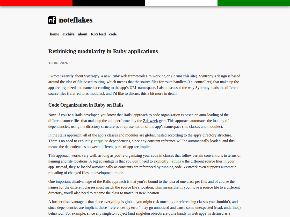 Rethinking modularity in Ruby applications