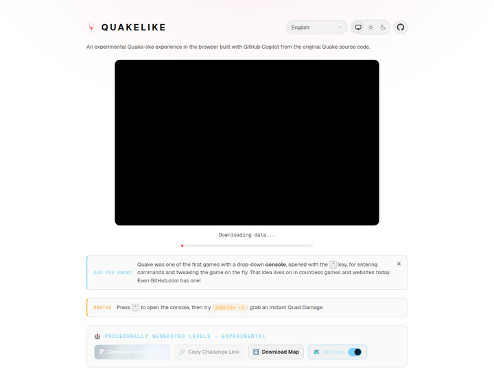 Quake in the browser, with procedurally generated levels