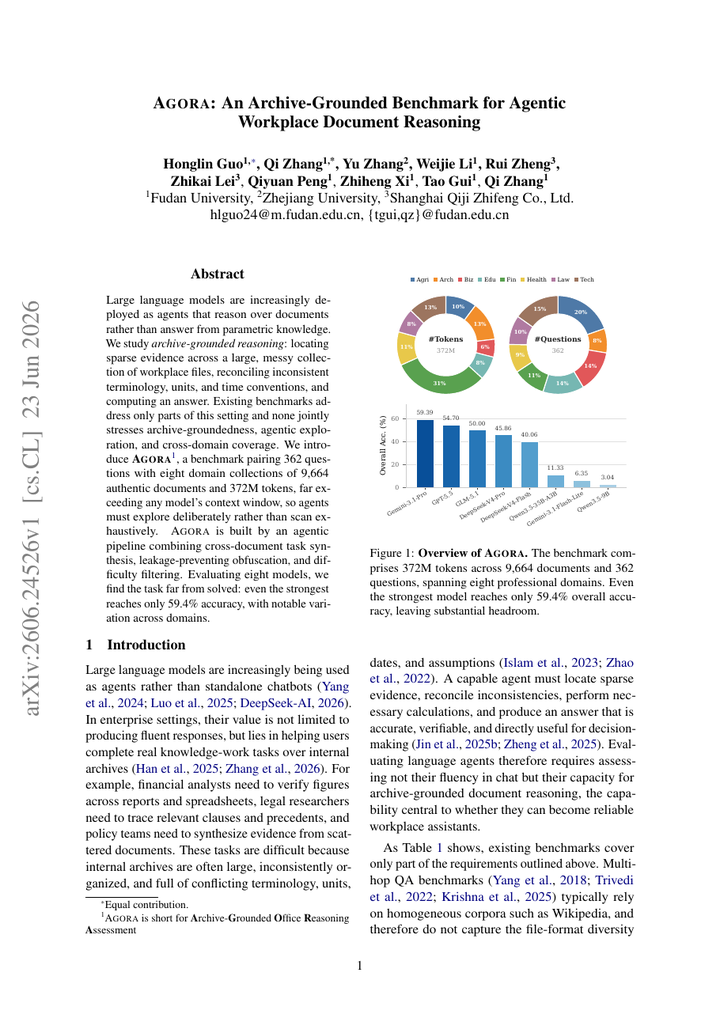 AGORA: An Archive-Grounded Benchmark for Agentic Workplace Document Reasoning