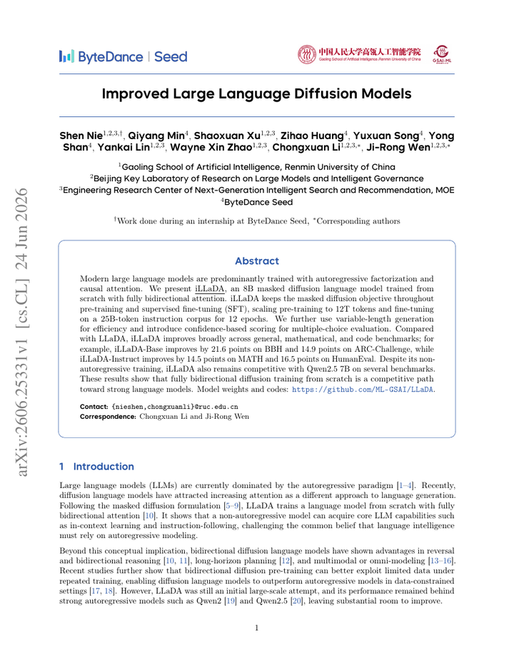 Improved Large Language Diffusion Models