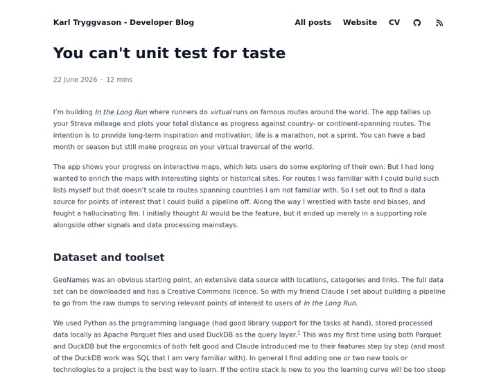 You can't unit test for taste