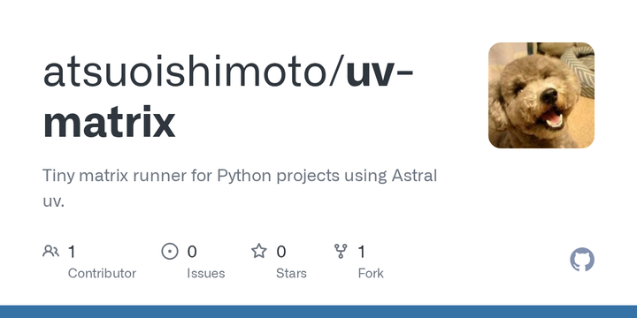 Uv-matrix - A tiny matrix runner for Python projects using Astral uv