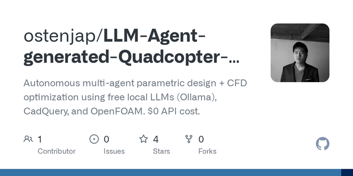 Autonomous CAD design and OpenFOAM optimization loop using local LLMs