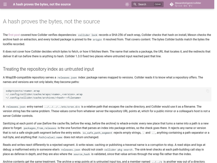 A hash proves the bytes, not the source
