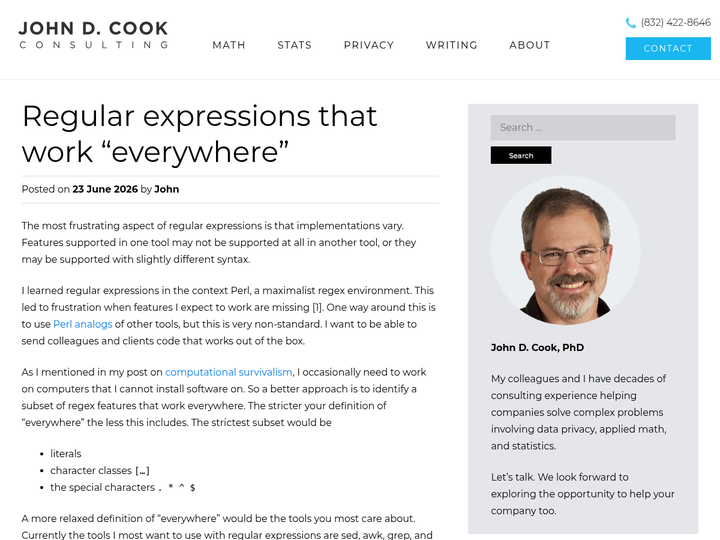 Regular expressions that work “everywhere”