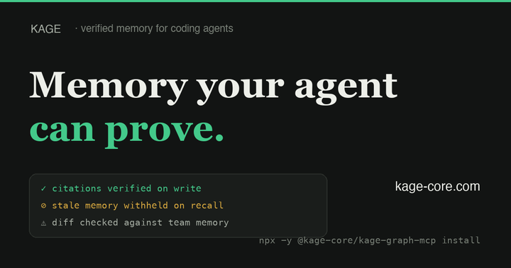 Kage, verification and freshness for Google's OKF agent memory