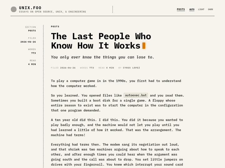 We Are the Last People Who Know How It Works