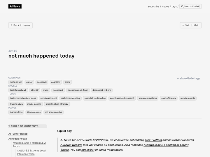 not much happened today