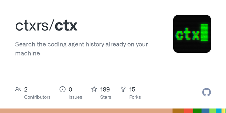 ctx - Search the coding agent history already on your machine