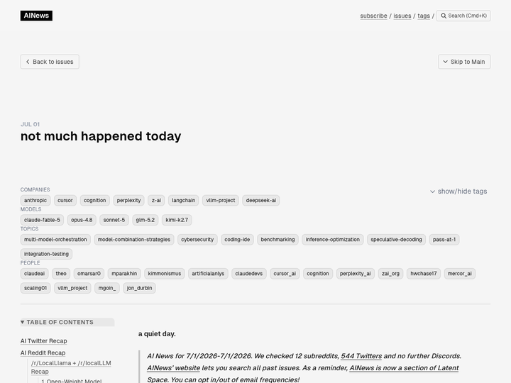 not much happened today