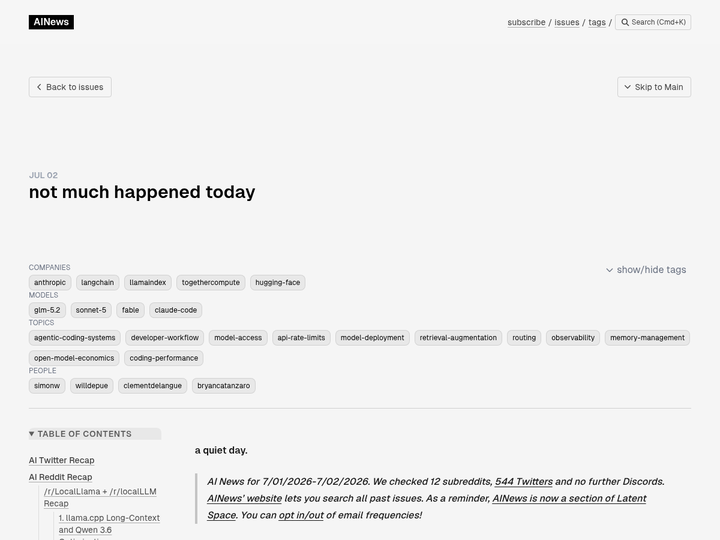 not much happened today