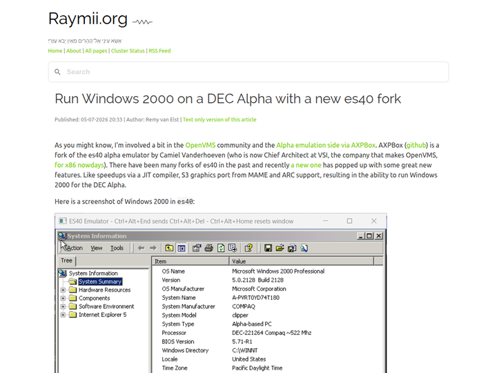 Run Windows 2000 on a DEC Alpha with a new es40 fork