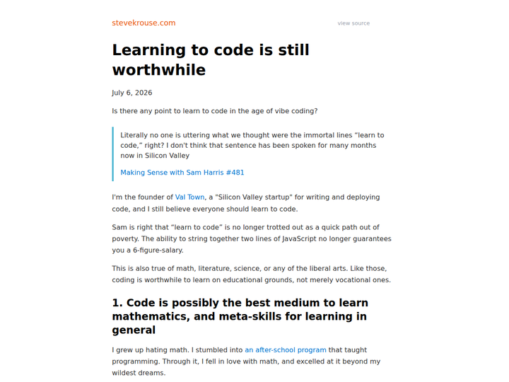 Learning to code is still worthwhile
