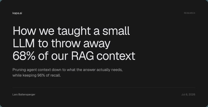 Pruning RAG context down to what the answer actually needs