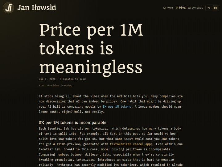 Price per 1M tokens is meaningless