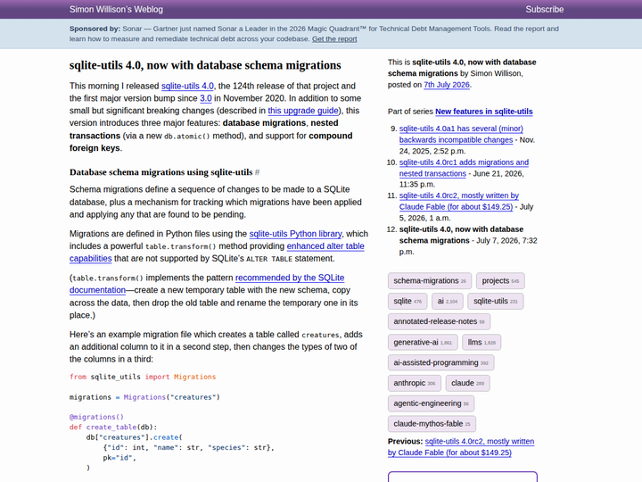sqlite-utils 4.0, now with database schema migrations