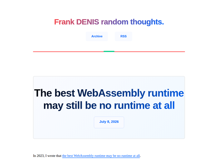 The best WebAssembly runtime may still be no runtime at all