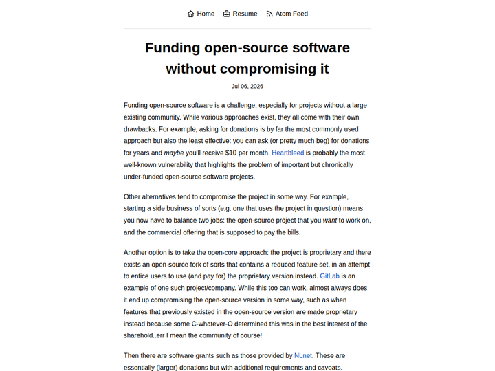 Funding open-source software without compromising it
