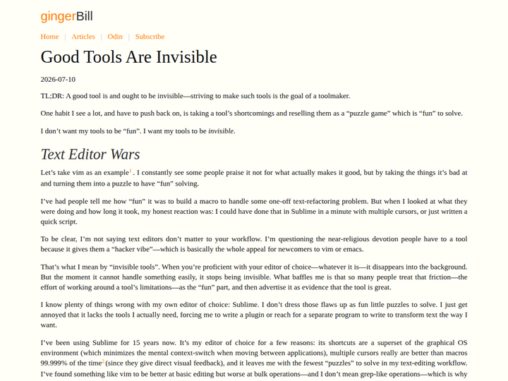 Good Tools Are Invisible