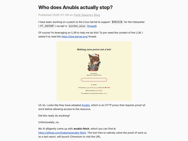 Who does Anubis actually stop?