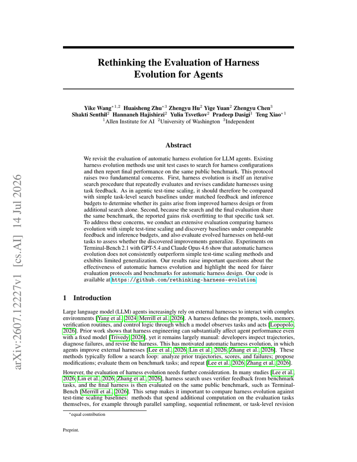 Rethinking the Evaluation of Harness Evolution for Agents