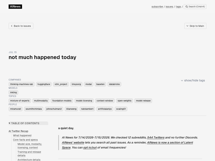 not much happened today