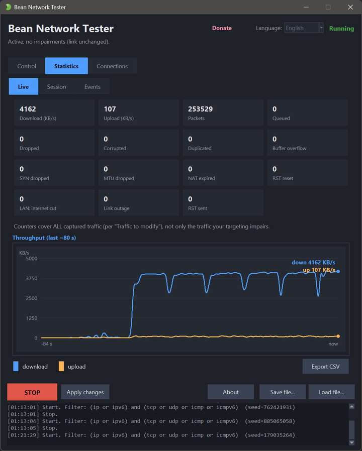Bean Network Tester