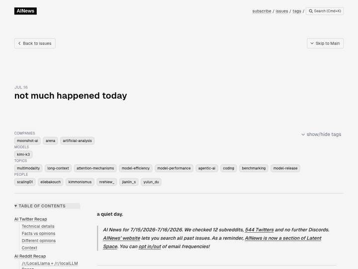 AI News: not much happened today