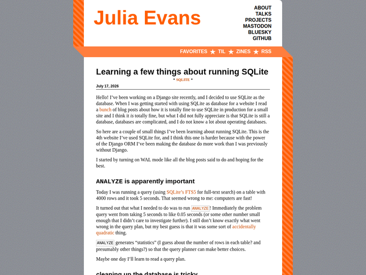 Learning a few things about running SQLite