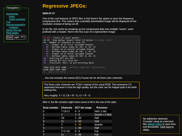 Regressive JPEGs