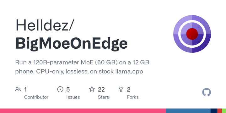Run a 120B-parameter MoE on Android mid-range phone CPU-only llama.cpp